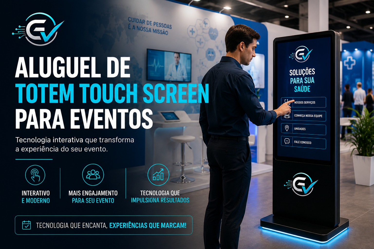 Locação de Totem Interativo, Painel de LED, Projetor, Holograma 3D e TVs de Grande Formato para Eventos em Sergipe